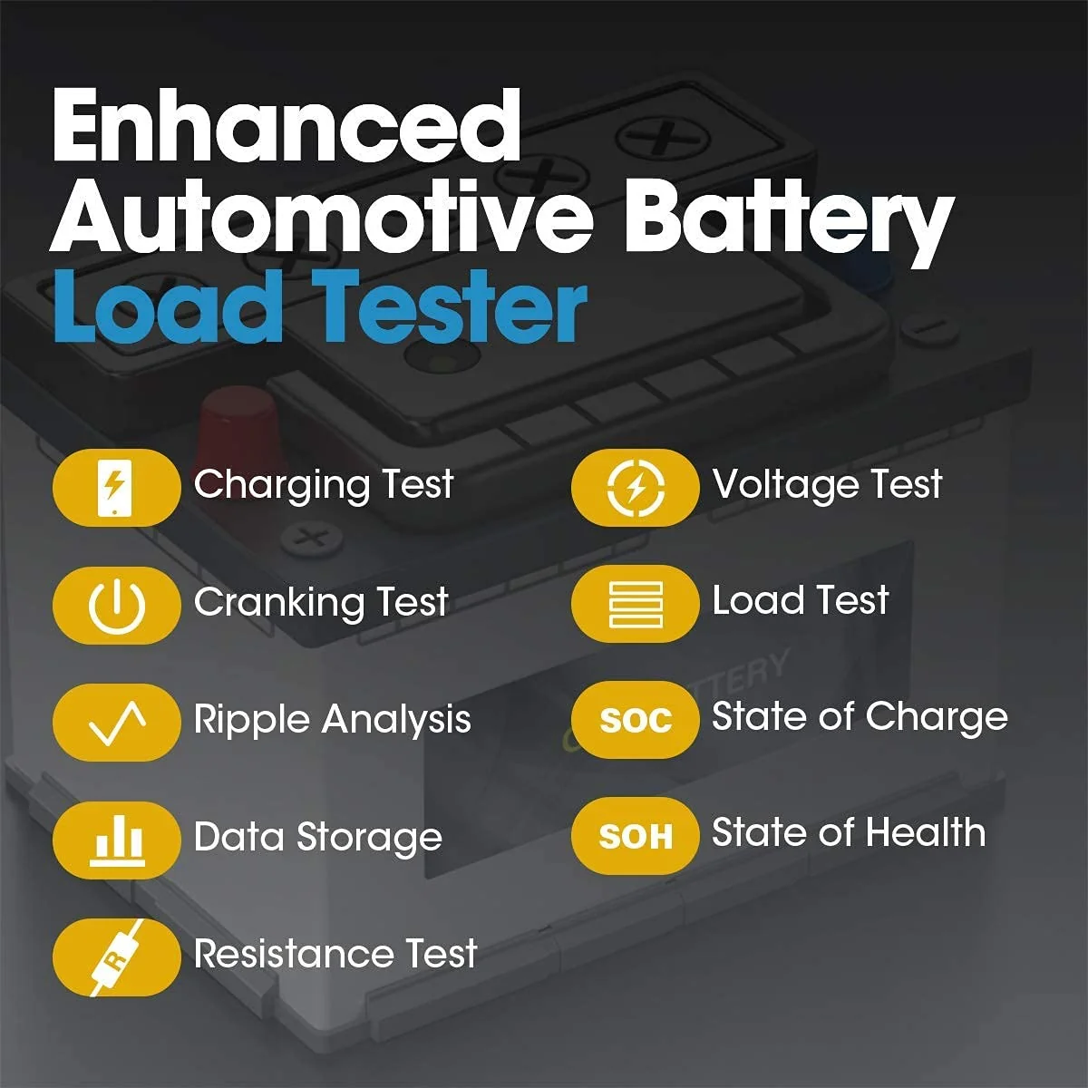 A studio shot of a professional TOPDON battery tester.