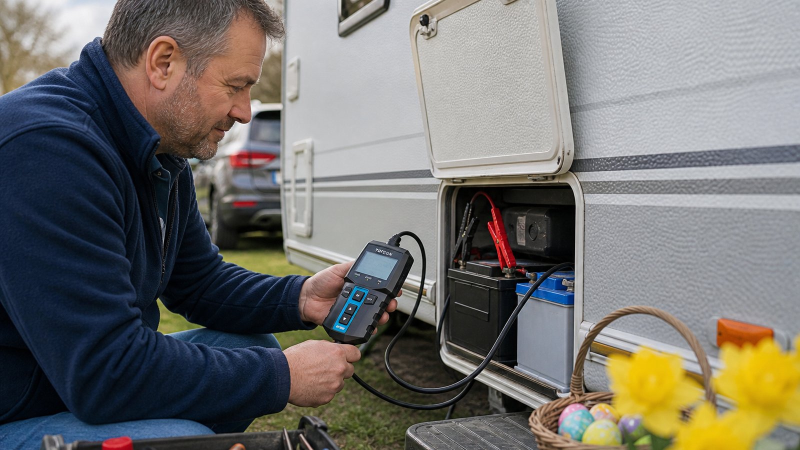 UK lifestyle photo for april easter tour dual battery checks
