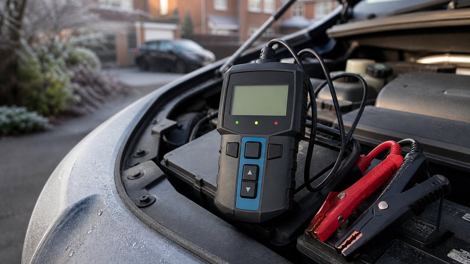 UK lifestyle photo for dark november commute battery health check